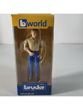 Man With Blond Hair And Blue Jeans (Positionable) By Bruder 60006 - Open Box